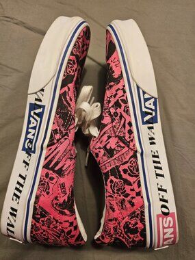 LADY VANS Azalea Pink & Black Shoes W6.5~M5.0 VERY RARE!